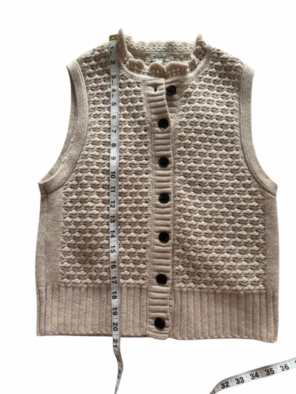Madewell Ruffled Sleeveless Cardigan Top, NWT Size Small - Picture 11 of 12